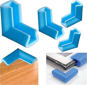 Foam Edge Corner Guard Protectors UFoam Protection (Blue Foam Corners (Pack x 4), 80-100mm x 100mm)