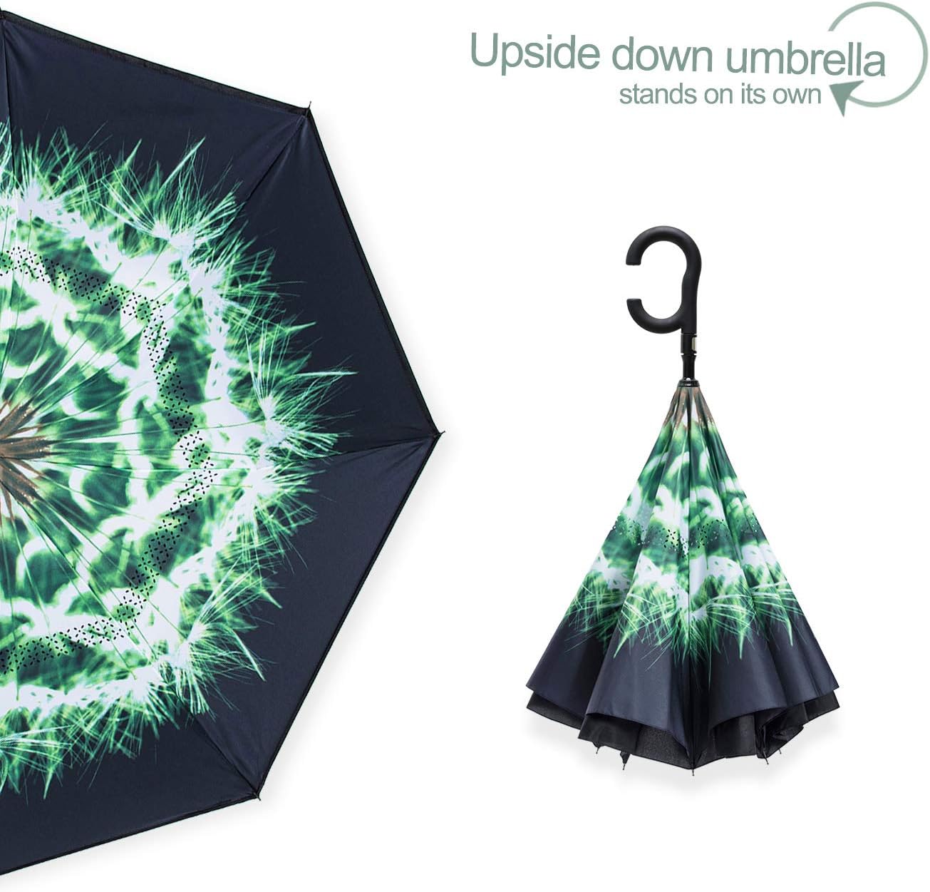 ZOMAKE Auto Open Inverted Umbrella Double Layer Reverse Umbrella, UV Protection Windproof Straight Umbrella Inside Out Umbrella for Car Rain Outdoor with C-Shaped Handle