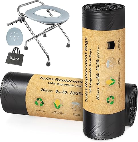 BLIKA 40 bolsas de repuesto para inodoro portátil y capacidad de peso de 400 libras