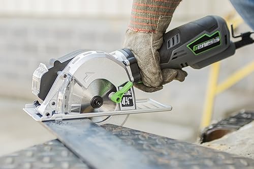 Miniatura 6 de Genesis GMCS547C - Sierra circular compacta con agarre de control de 5.8 amperios y 4-34 pulgadas para corte de metales con colector de virutas y
