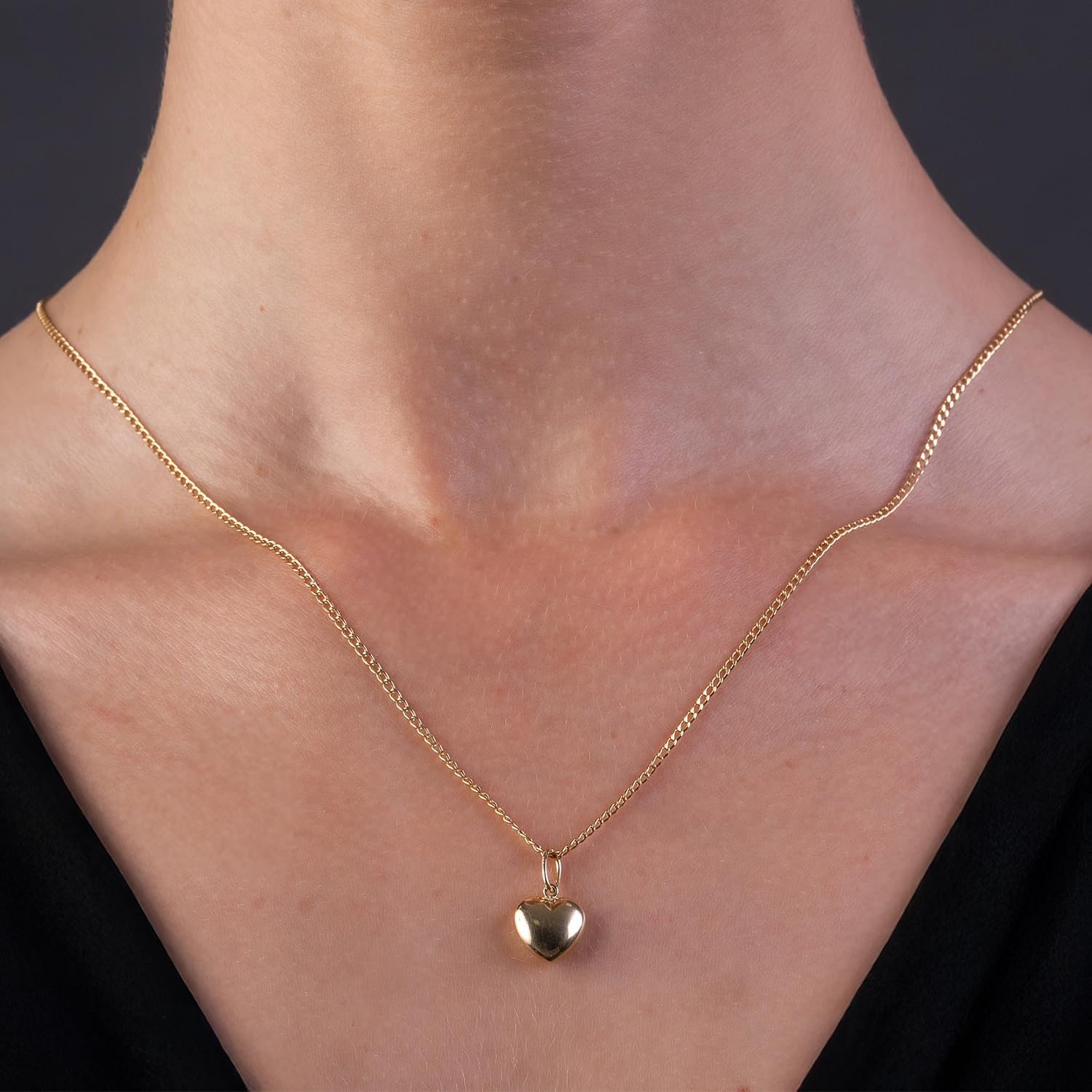 MIORE Halskette Damen, Gelbgold 585(14Karat), Herzkette, Goldkette mit Kettenanhänger Gold, Kette Gold mit Herz-Anhänger, Schmuck Damen allergenfrei & handgemacht - geliefert in Schmuckschatulle