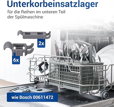 VIOKS Bosch 00611472 için 8 x alt sepet bulaşık makinesi yedeği