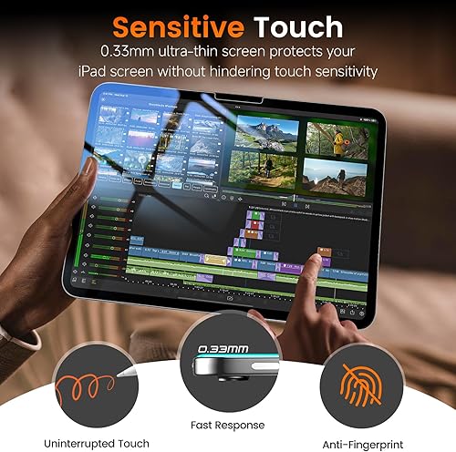 Vista 6 de PandaShield Paquete de 2 Protectores de Pantalla de Vidrio Templado 9H+ para iPad Air M3/M2 (11 pulgadas, 7ª/6ª Gen, 2025/2024) - Caja de HD