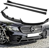 Vista 9 de Q1-TECH, 9 piezas de extensión de labio delantero del parachoques y faldón lateral compatible con Mercedes-Benz Clase E E43 AMG E200 E250 E300 E350