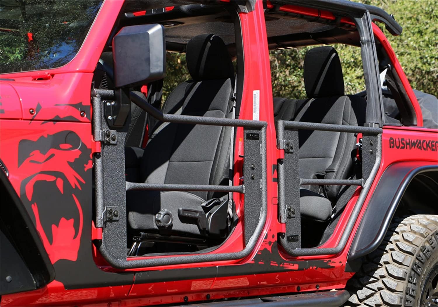 RAMPAGE PRODUCTS Trail Doors for Jeep Wrangler JL | 4-Piece Set, Removable Mesh Net, Steel, Black | 7685 | Fits 2018-2025 Wrangler JLU / 2020-2025 Gladiator JT 4-Door