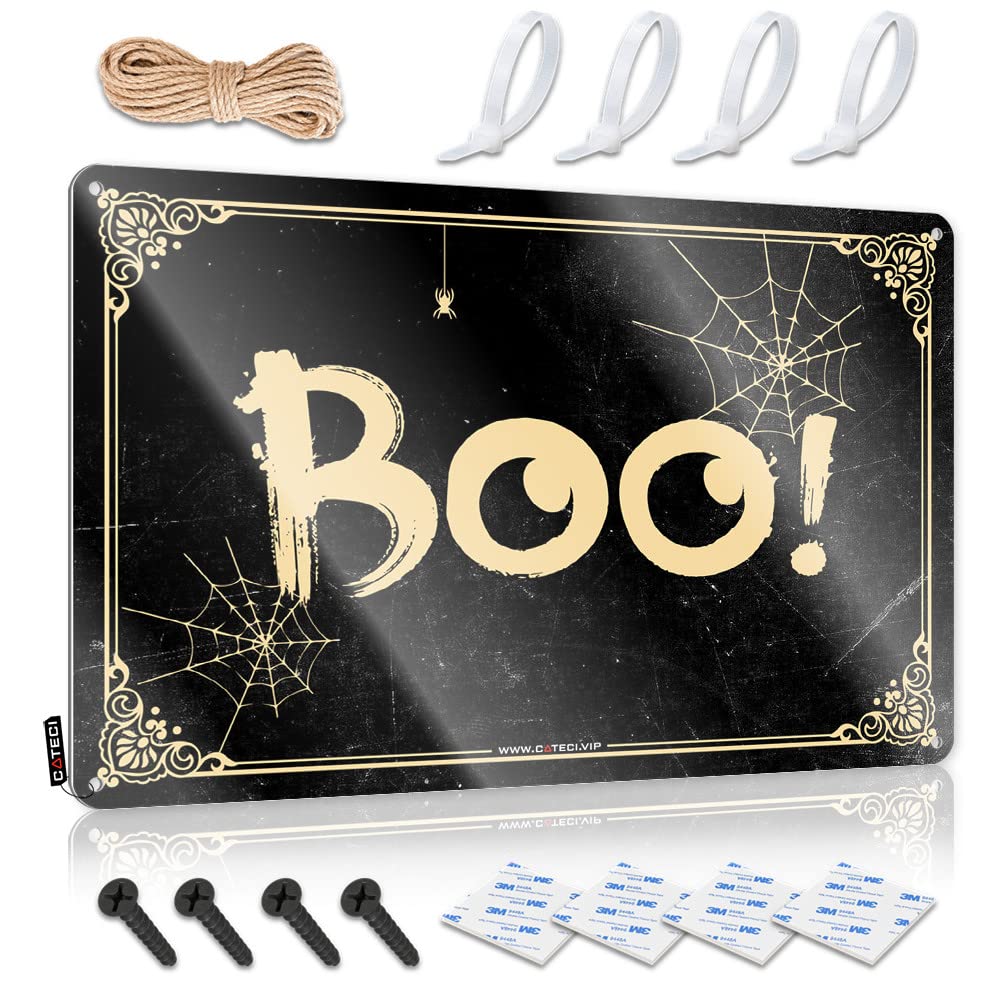 STWNVOITV Funny Saying Tin Signs Ghost Boo Tin Sign Funny Beer Sign Metal Home Sign(30X40CM)