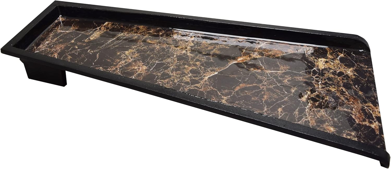 Oakland Living Brown Faux Marble Cast Aluminum Metal Downspout Gutter 24 in. Heavy Splash Block