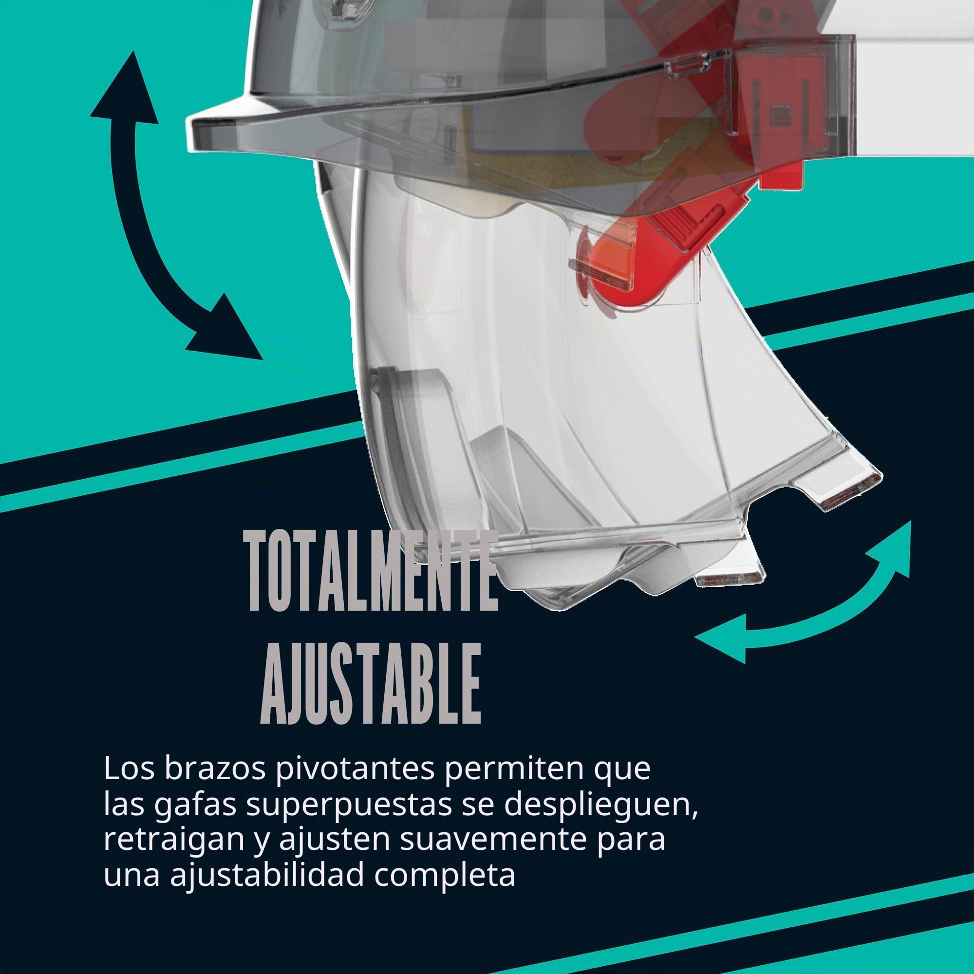 JSP EVO VISTALENS Casco de Seguridad con Protección Ocular Integrada Resistente a Impactos - Ventilado - Blanco/Ahumado - Carcasa ABS - para Demolición, Obras y Carreteras - EN 397