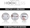 Hookless It's A Snap! Escape Shower Curtain, 3-in-1 Shower Curtain Includes Fabric Shower Curtain with Sheer Top Window, Flex-On Rings & Fabric Liner, 71 x 74, Grey