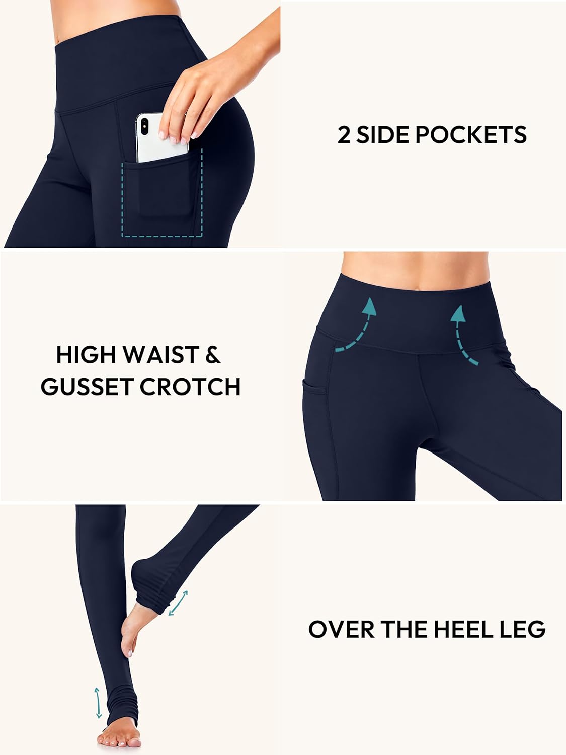 SEVEGO Women's Extra Long Yoga Leggings with Pockets Over The Heel Stacked Legging Barre Dance Athletic Pants - Image 6