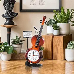 Relógio Despertador em Formato de Violino com Suporte Decorativo