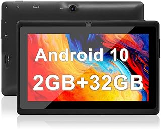Haehne Tablet 7 Inch Android 10, 7 Inch Tablet PC GMS, WIFI Tablet with Quad Core, 2GB RAM 32GB ROM, Dual Camera, 2500mAh, 1024 x 600 HD Display Screen, WiFi, Bluetooth,Black
