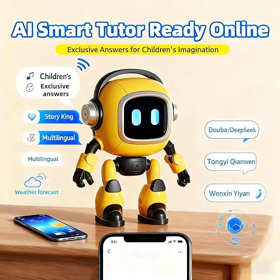 AI Robot - Intelligent and Intelligent Interactive Companion | AI Desktop Robot | Electronic Educational Toy for Adults, Boys and Girls, Birthday Parties, Table Decoration for M