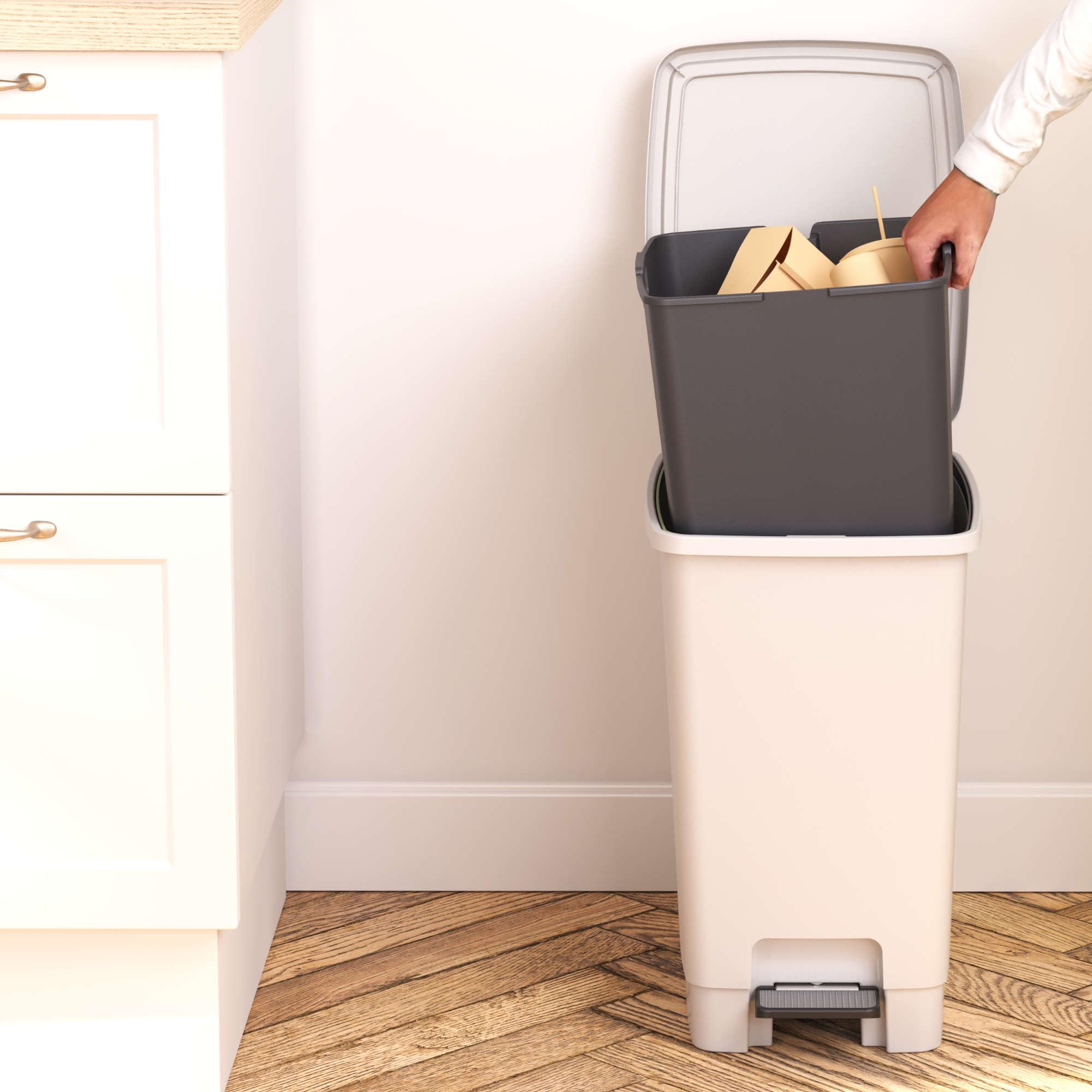Sundis Bucket Bin, cubo de basura con pedal, 30L, cubo extraíble
