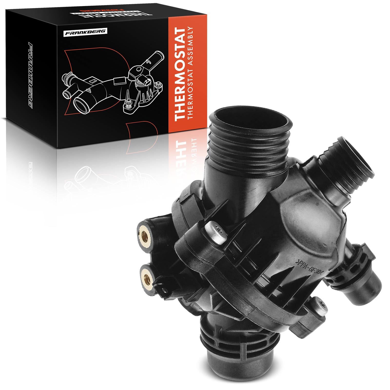 Frankberg Termostato del liquido di raffreddamento 11537549476 | Compatibile con: Serie 6 Cabrio E64, Serie 1 Cabrio E88, Z4 R.o.a.d.s.t.e.r E89, Serie 3 Touring E91, X1 E84