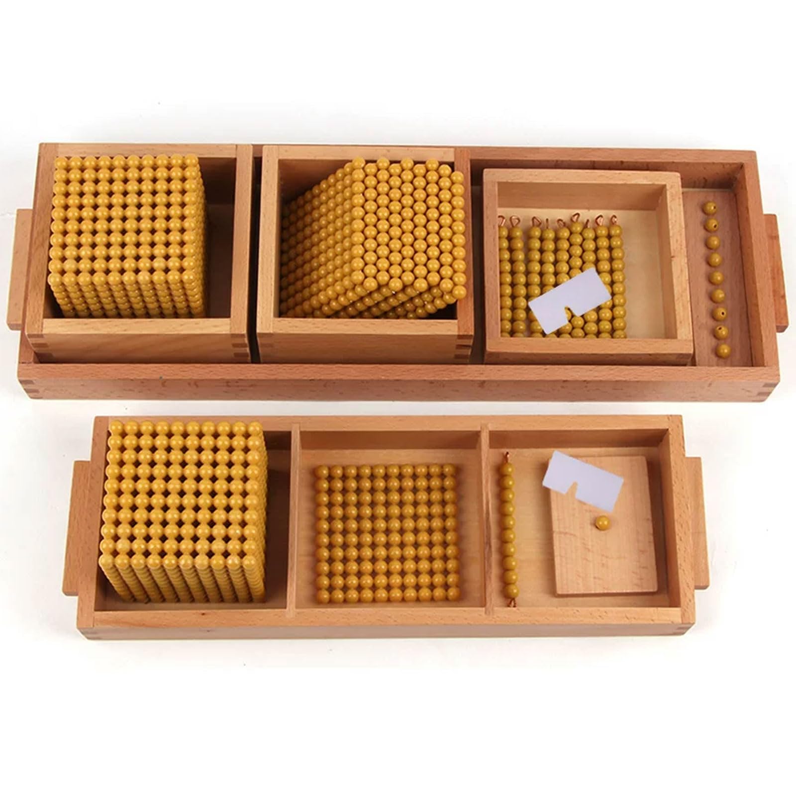 Set del Sistema Decimale delle Perle d'oro Montessori, Manipolativo Matematico in Legno per Le Cifre, Giocattolo Contatore di unità, Decine, Centinaia, Migliaia,B