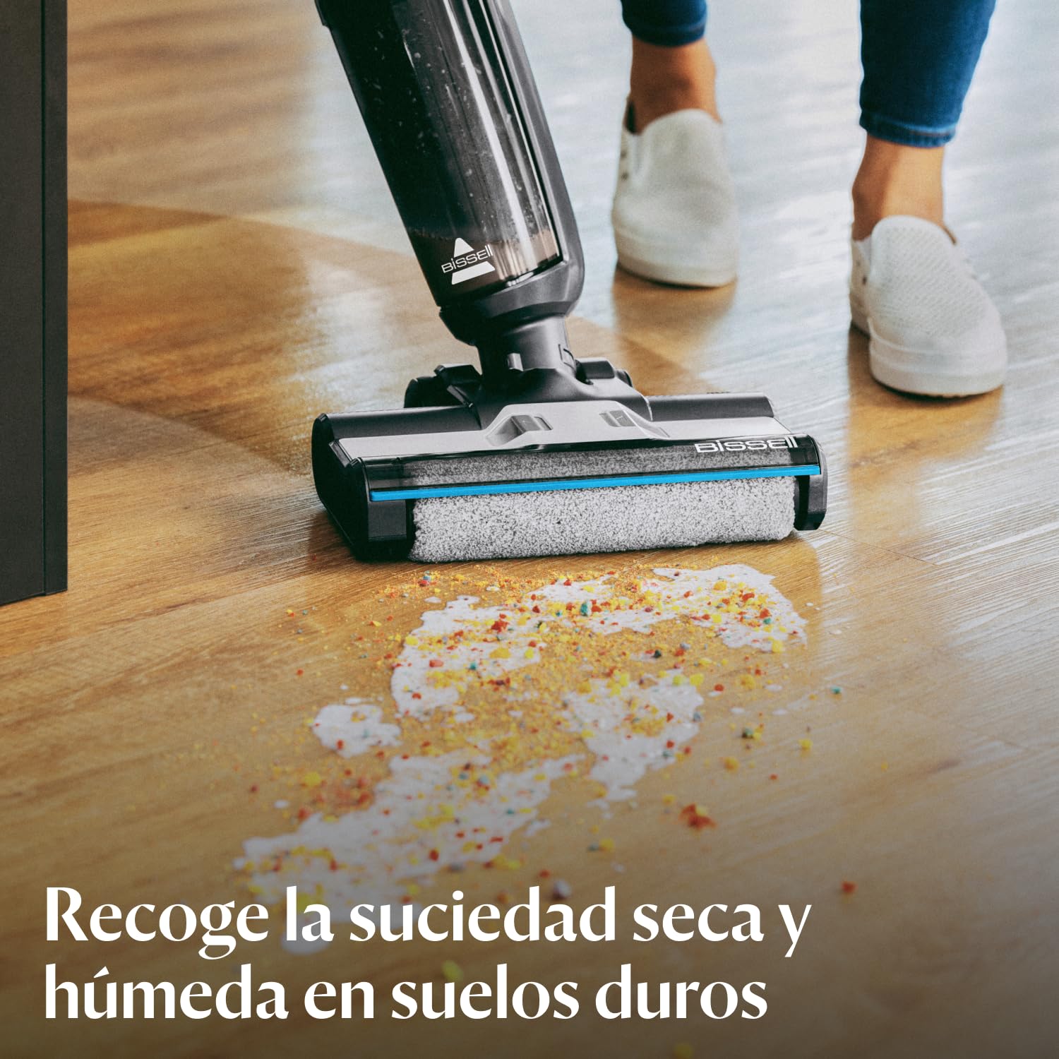 Bissell CrossWave HF3 Aspiradora Sin Cable 3598N | Aspiradora fregona en seco y húmedo, escoba vertical ligera, 25 minutos de autonomía, solo para suelos duros