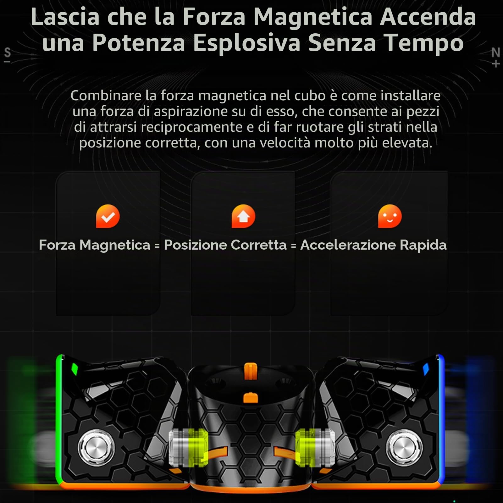 GAN 356M Lite Cubo Magico Magnetico, Rompicapo per Bambini e Adulti | Speed Cube Originale, IPG & GES+, Design Minimalista, Per Adulti e Bambini