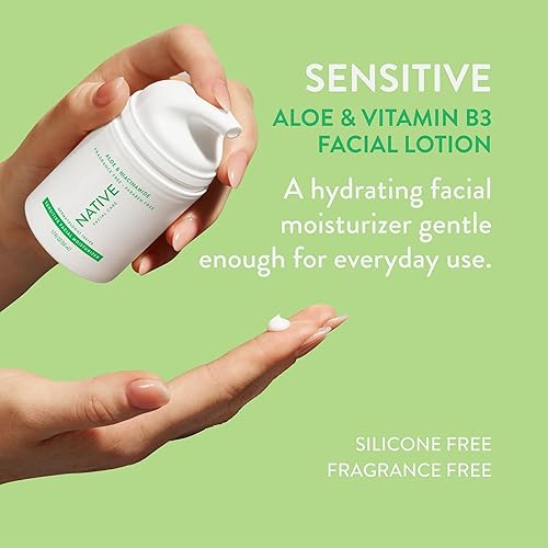 Miniatura 2 de Native Hidratante facial sensible hidratante facial de aloe y vitamina B3 loción facial SPF 30 17 onzas líquidas