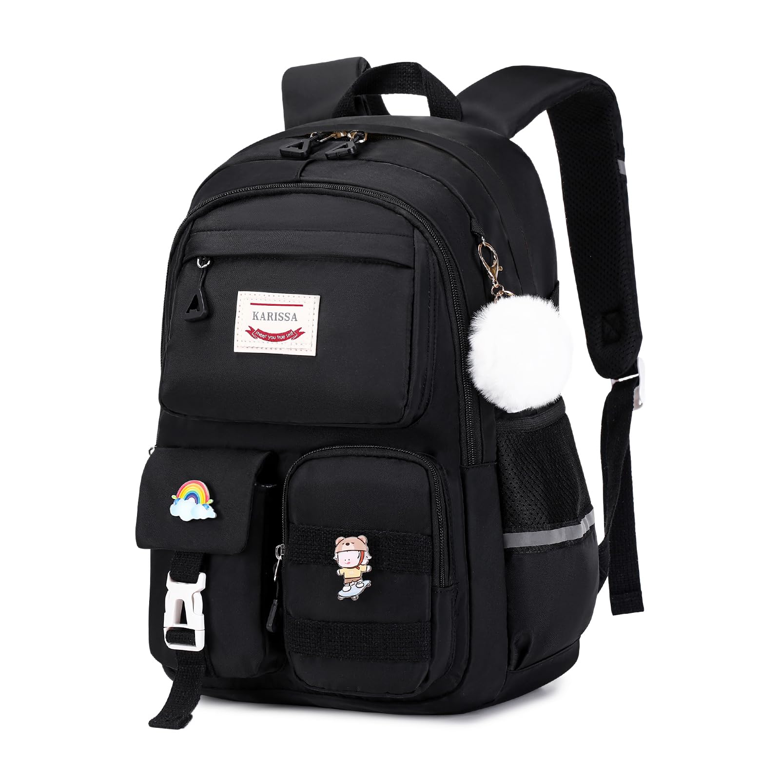Sisipoet Schulrucksack Teenager Mädchen, Atmungsaktiv und Bequeme Rucksack Damen, Wasserdicht Lässiger Schulranzen für Mädchen der 3. bis 9. Klasse, Eine ideale Schultasche für Schule und Reisen