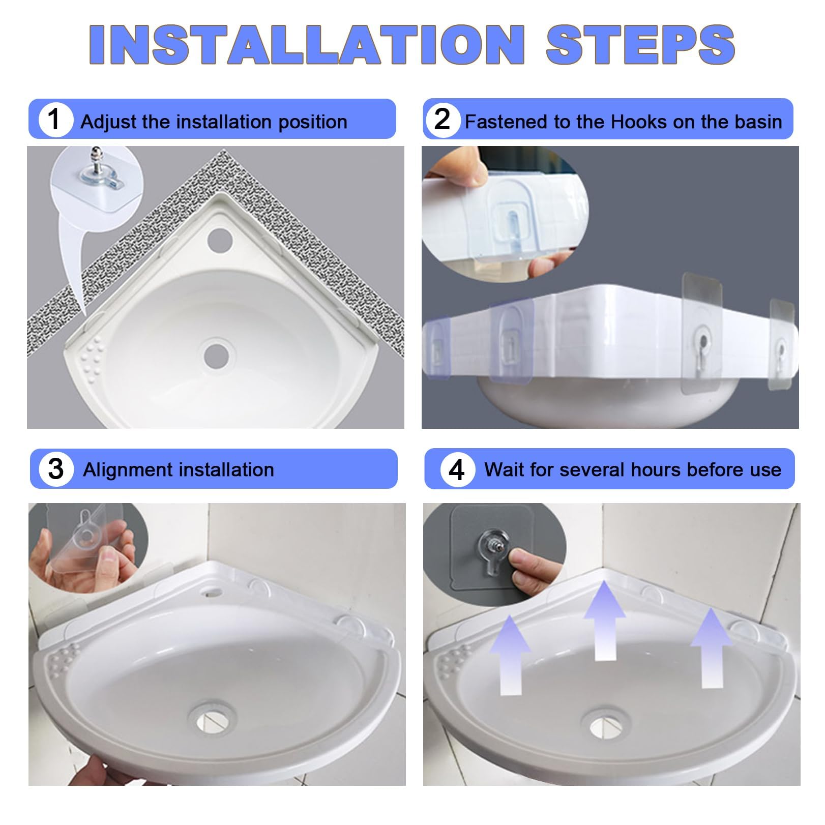 Lavabo Angolo in Plastica Colorata | Lavello Muro Piccolo con Scarico per Camper/Giardino | Lavabo Compatto da Esterno per Cantina/Campeggio (Design Pratico)