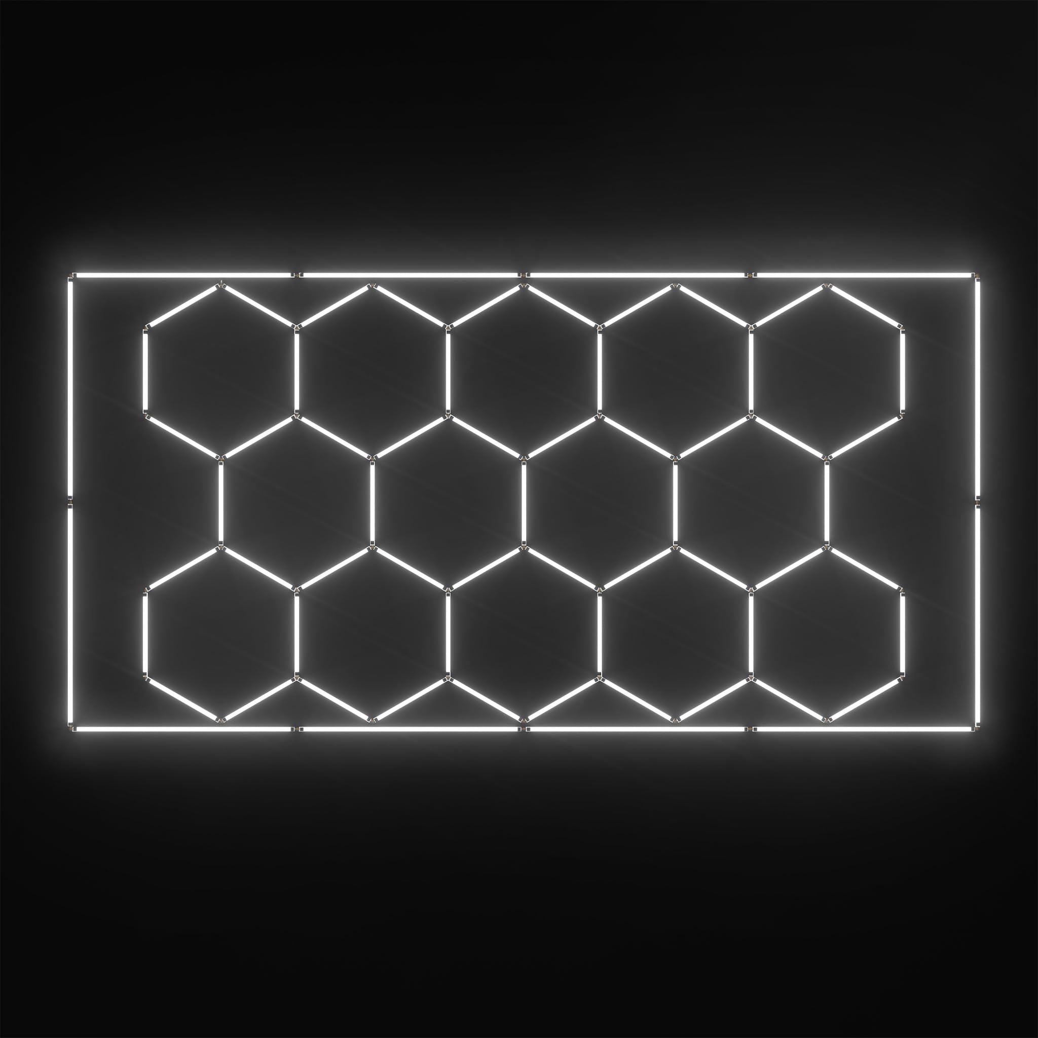 LZQ Lampada da soffitto a LED esagonale, a forma di nido d'ape, 14 esagoni, fai da te, illuminazione a nido d'ape per garage, officina, ufficio, magazzino, palestra, plafoniera in PVC, con rettangolo