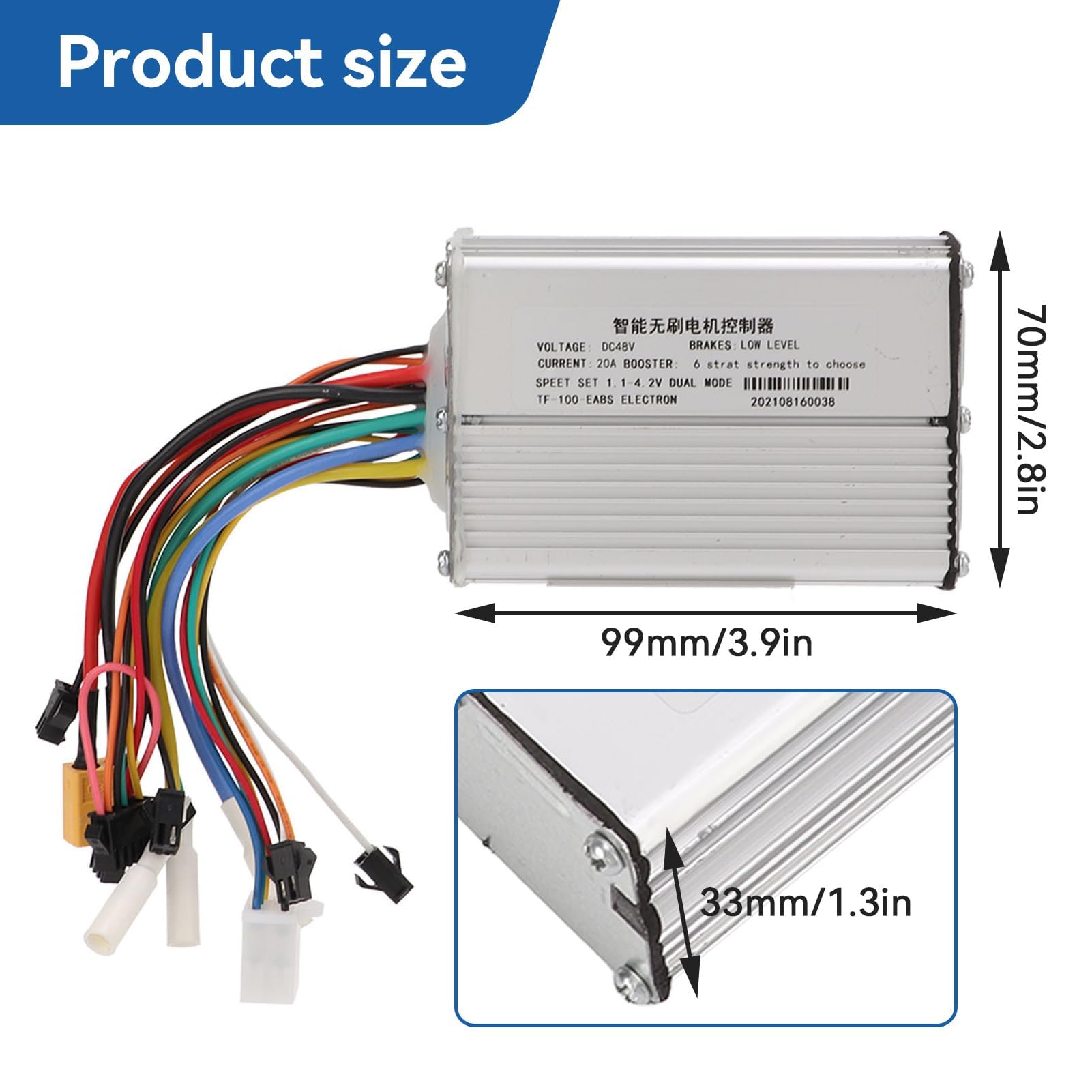 99x70x33 mm/3,9x2,8x1,3 po Contrôleur de Moteur sans Balais pour Scooter électrique de 10 po Contrôleur de Moteur Intelligent sans balais Contrôleur de Scooter à 2 Roues pour Le KUGOOM4