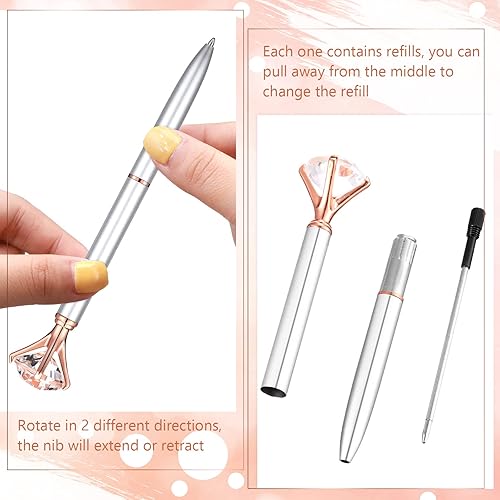 Miniatura 23 de Yahenda 50 bolígrafos de diamantes para regalos de Navidad, bolígrafos para despedida de soltera, bolígrafo de tinta negra a granel, de metal Oro