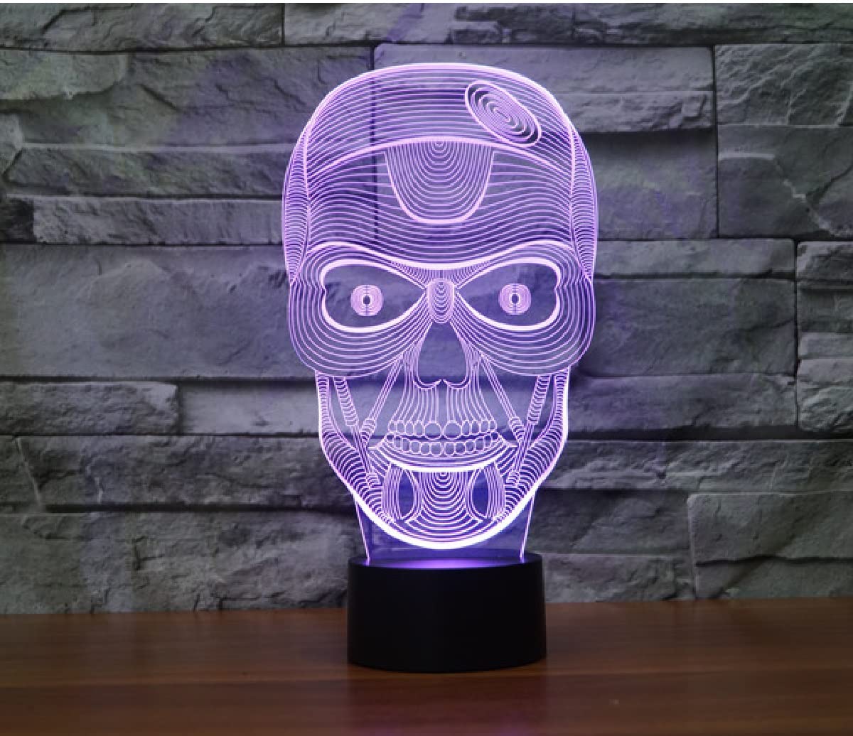 Lampada 3D LED Teschio Con Telecomando 16 Colori - Luce Notturna Acrilica Per Camera Bambini - 2