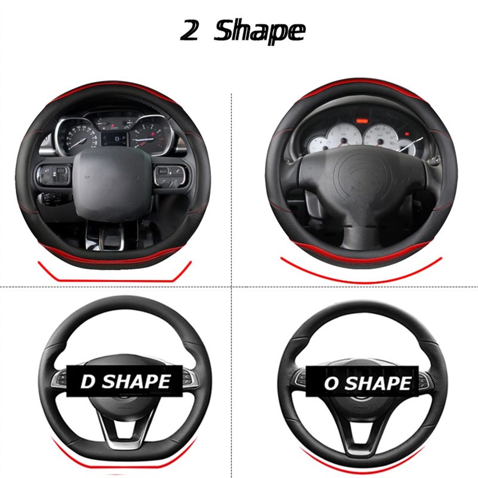 Volant Voiture Couvre Pour Citroen pour BERLINGO pour Berlingo pour XL pour Multispace couverture de volant de voiture en Fiber de carbone + accessoires Auto en cuir PU Voiture Housse Volant ( Taille
