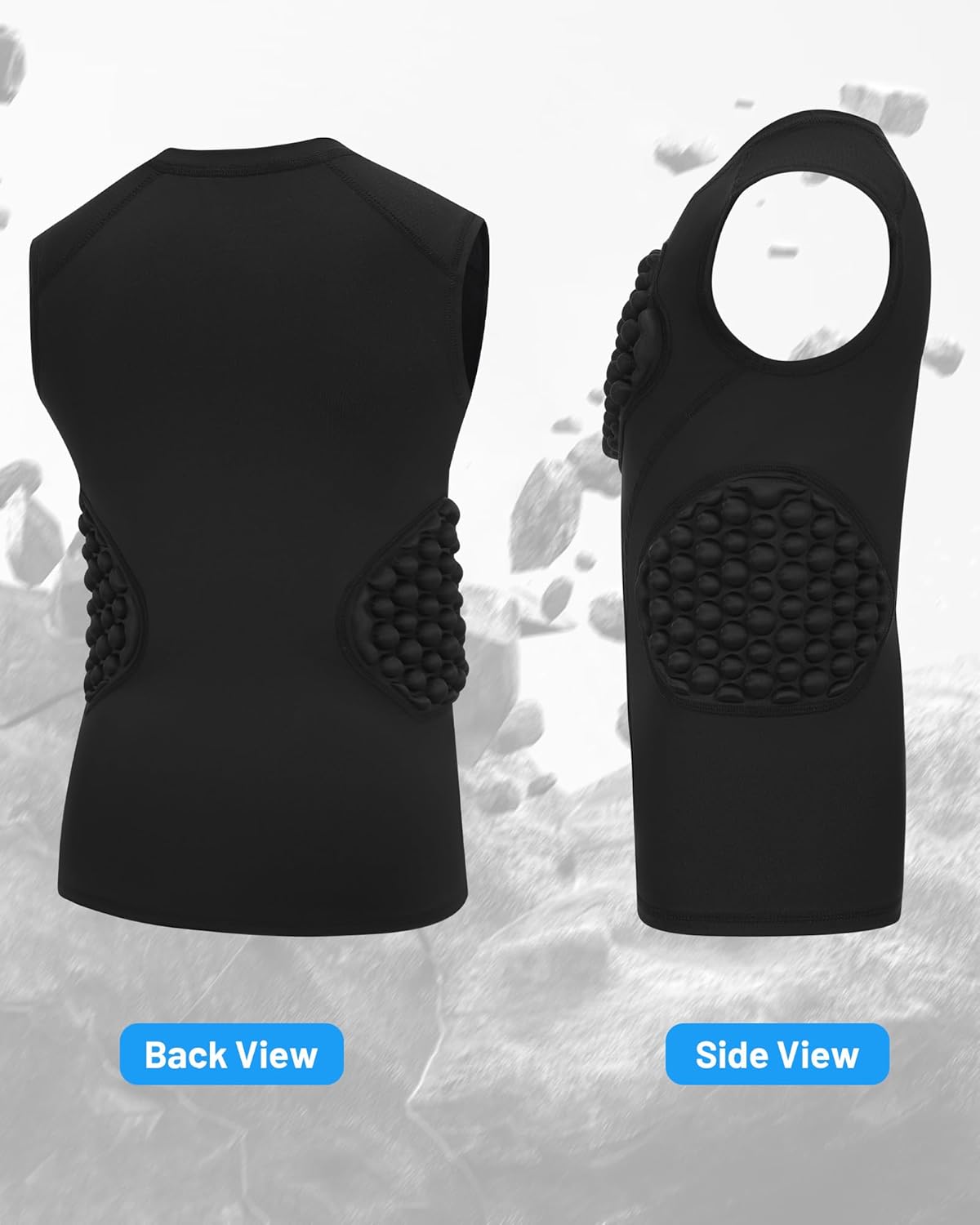 Blueleaf Youth Baseball Chest Protector Padded Compression Sleeveless Shirt Rib Heart Sternum Guard Softball Football
