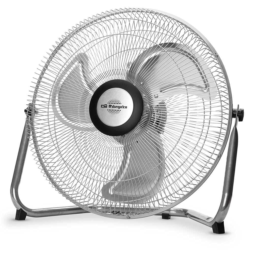 Orbegozo PW 1245 - Ventilador industrial Power Fan, inclinación orientable, aspas metálicas de 45 cm, 3 velocidades de ventilación, asa de transporte, rejilla de seguridad, 80 W de potencia