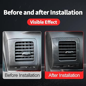 Stainless Steel Carbon Fiber Pattern Left and Right air Outlet Frame, for 2003-2009 Lexus GX470 gx470 2004 2005 2006 2007 2008 Internal modifications (Left and Right air outlets)