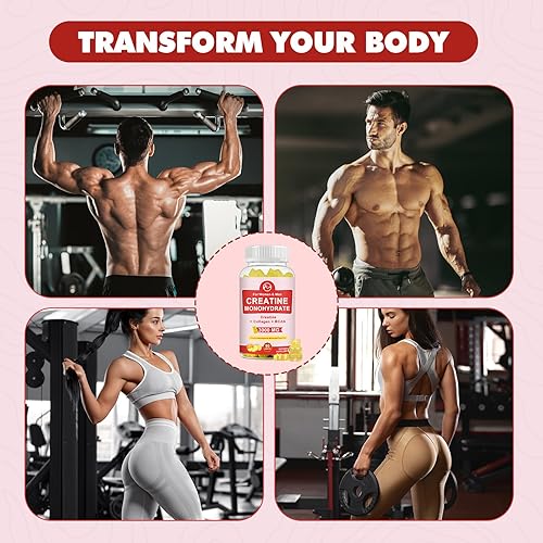 Miniatura 7 de Paquete de 2 gomitas de creatina monohidrato, suplementos de creatina masticables sin azúcar para hombres y mujeres, ganancias de gomita de creatina