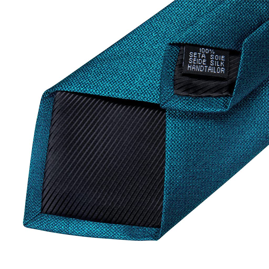 3-pak Blauw Brown Solidny męski zestaw krawatów Poszetka Kwadratowe spinki do mankietów Prezent Biznesowy klips do krawata ślubnego (kolor: rozmiar jeden rozmiar) (Blauw