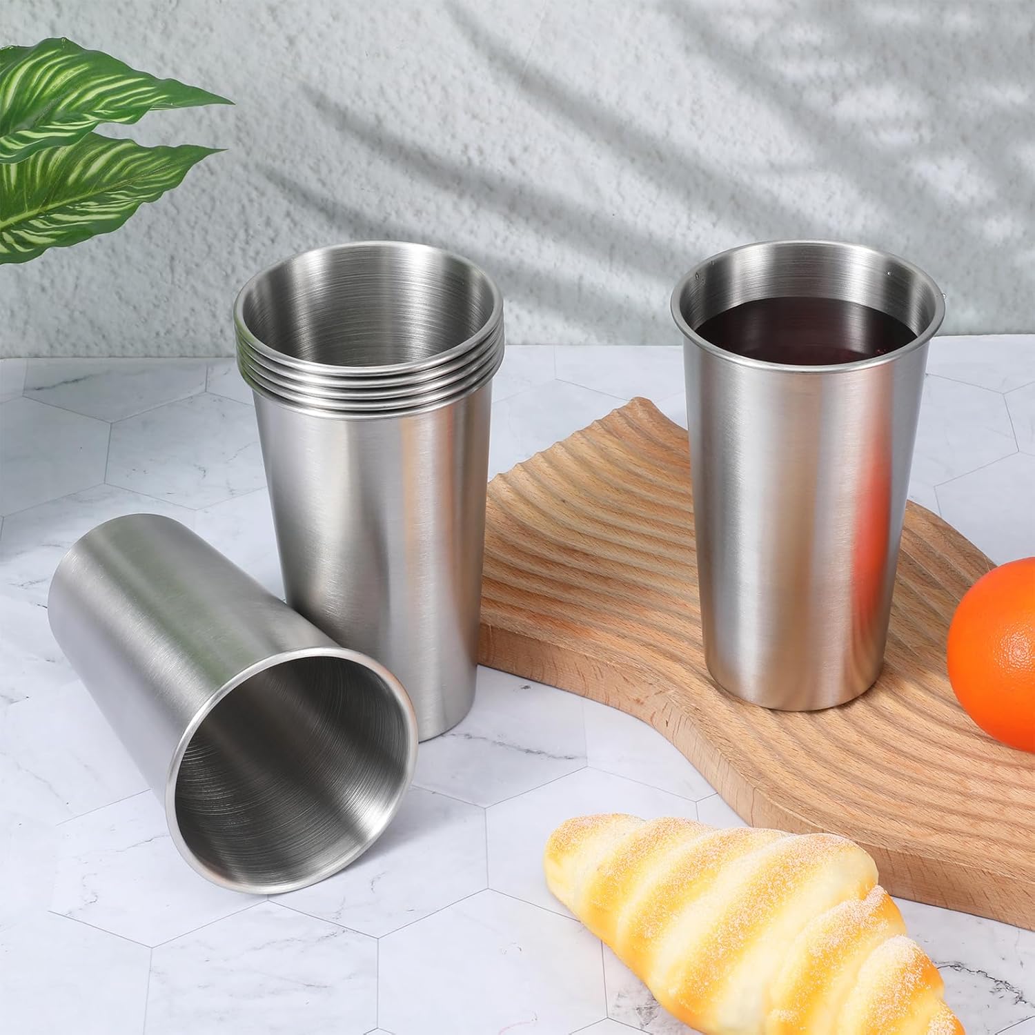 8 Pack 20oz 600ml Stainless Steel Pint Cups, Stainless Steel Cup Metal Cups, Beer Pint Cup, Water Tumbler for Outdoor Party Camping Reusable, Unbreakable and Stackable - Image 6