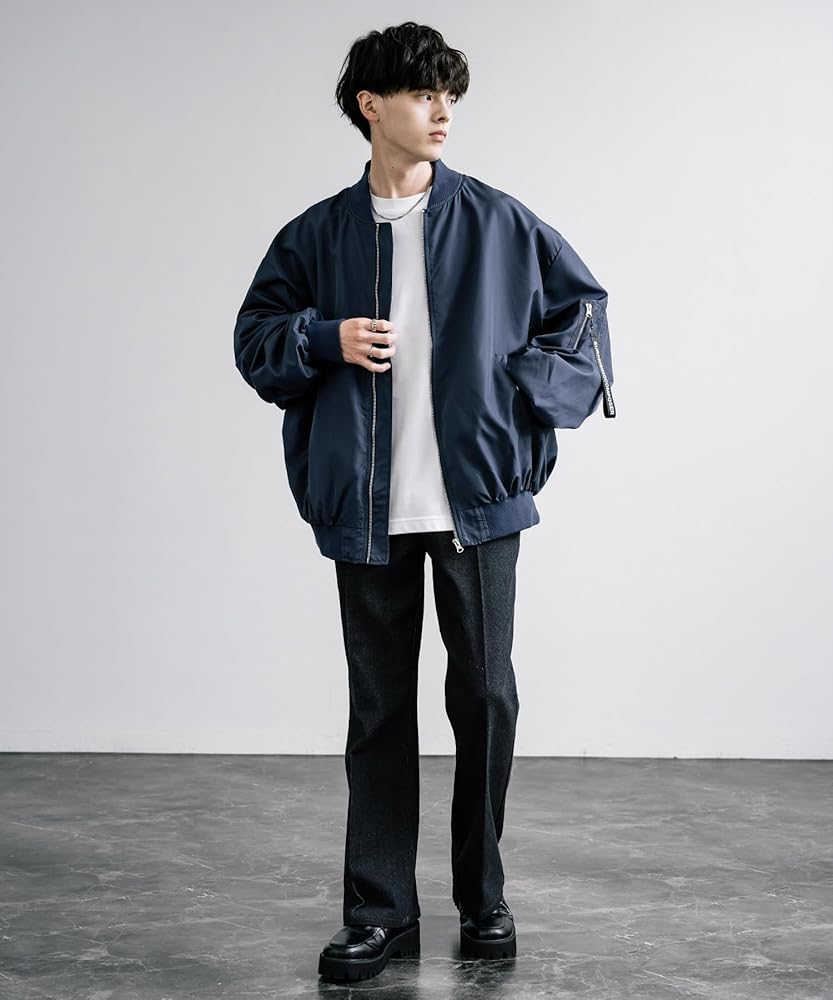 Amazon | [ロッキーモンロー] ポリDEWSPO オーバーサイズMA-1