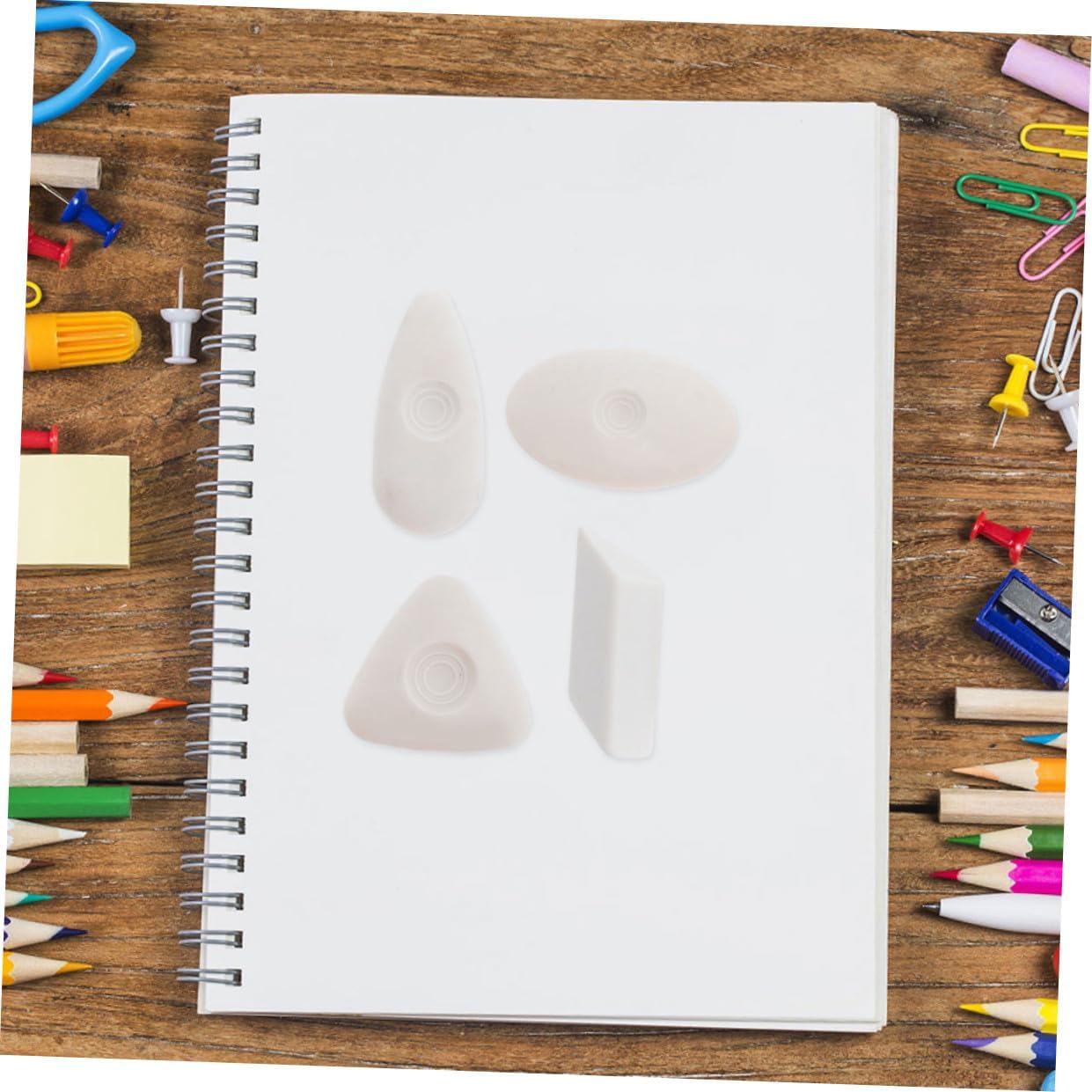 SHOWERORO 5pcs Creative Drawing Art Erasers Set Sketching Erasers for School Students Multi-Function for Artists and Classroom Supplies