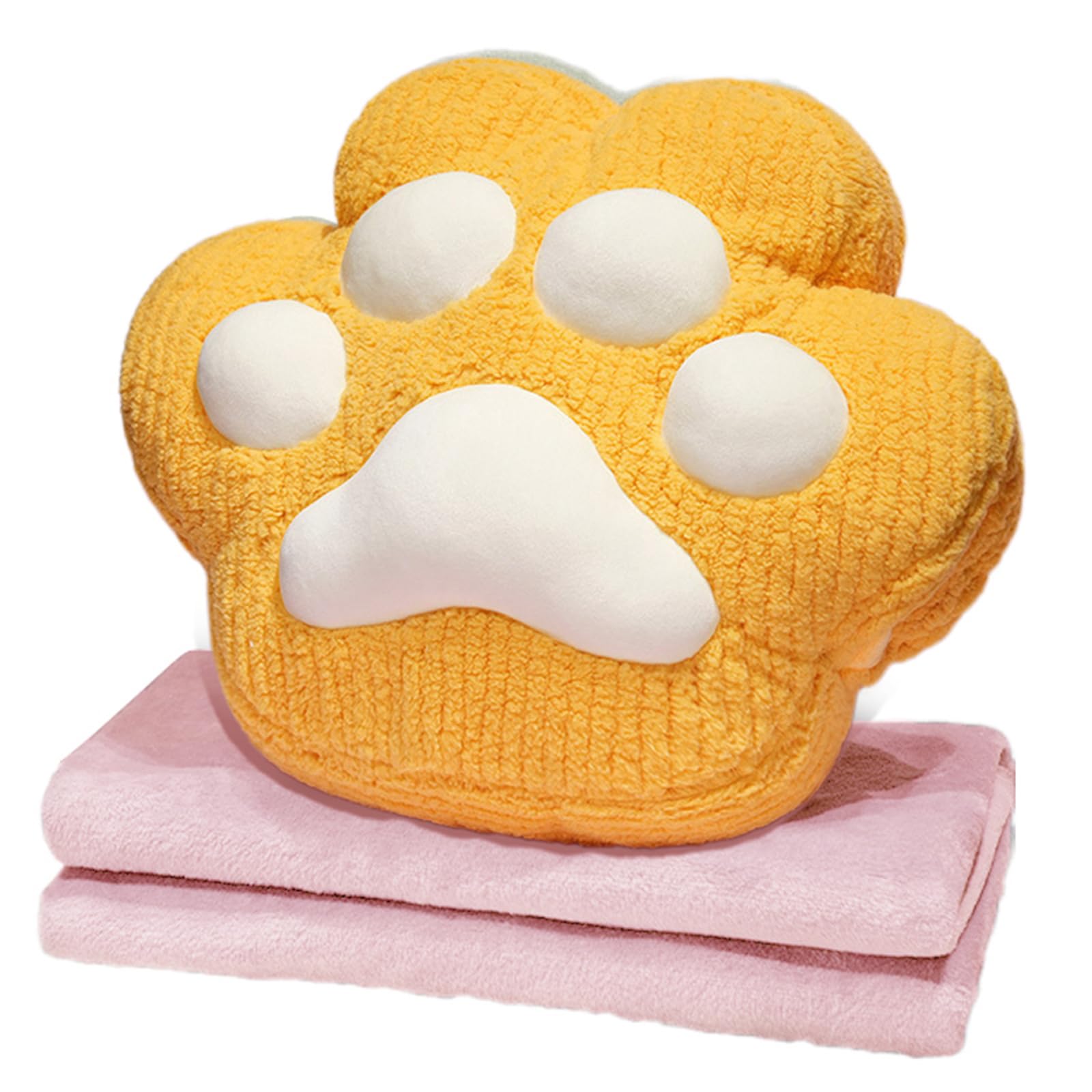 Elnwnnkc 2 in 1 Cats Paws Cushions Blanket Foldable Portable Pillow Car Quilts Lunch Break Sofa Air Conditioning Blanket Air Conditioning