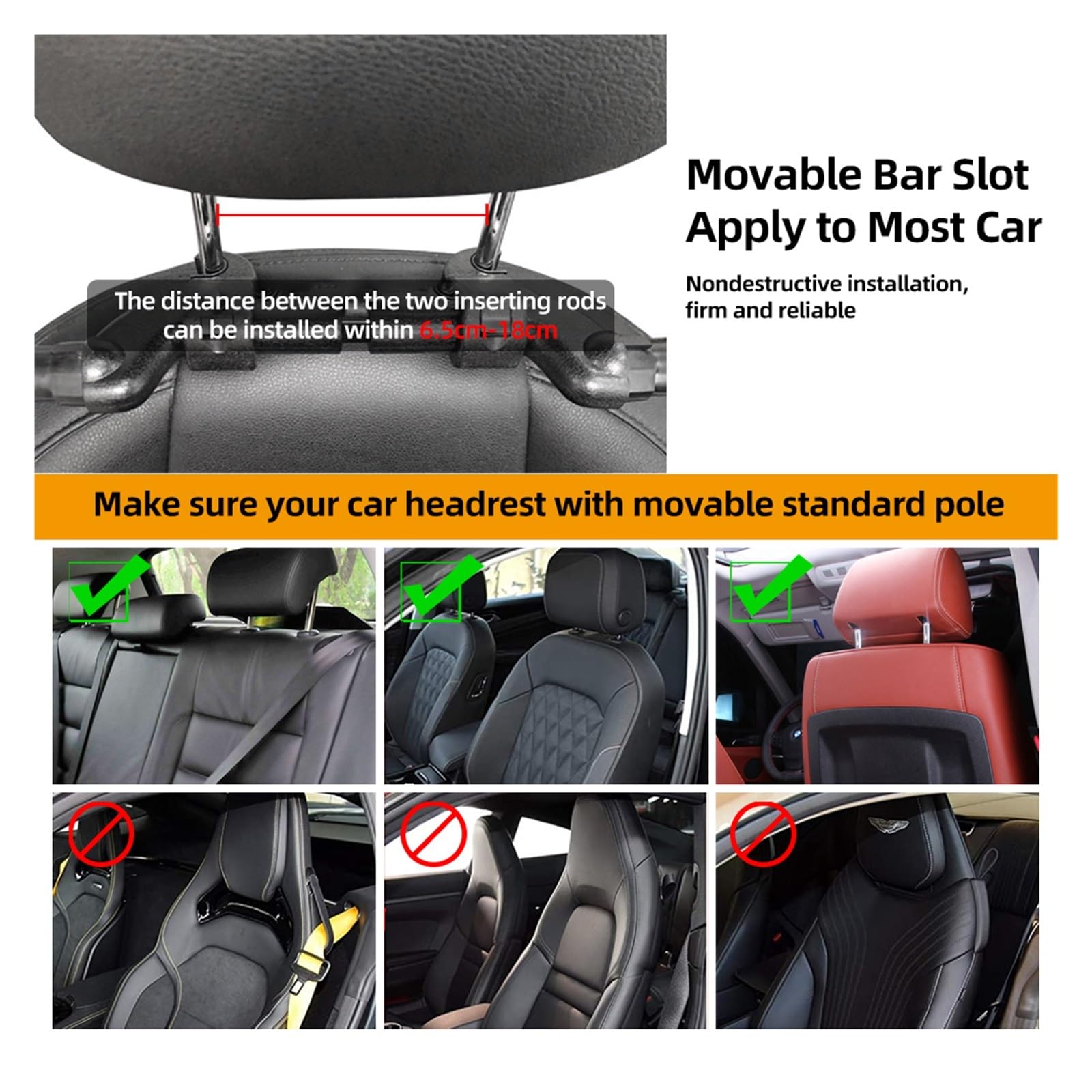 SSIMOO Cojín for reposacabezas de Cuello de Coche, cojín de Espuma viscoelástica for Asiento de Coche, Soporte telescópico for Cabeza Lateral de sueño en Columna Cervical Compatible con Adultos (Colo