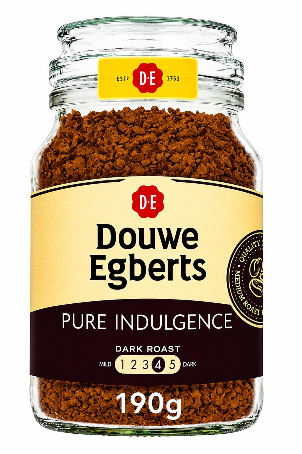 Douwes Egberts Pure Indulgence Dark Roast Instant Coffee, Rich Aroma with Bold Full-Bodied Taste, Premium Freeze Dried Coffee Granules for Hot & Cold Beverages, Medium Dark Roast Level 4, 190g Jar (Imported) From Biteza-image-8