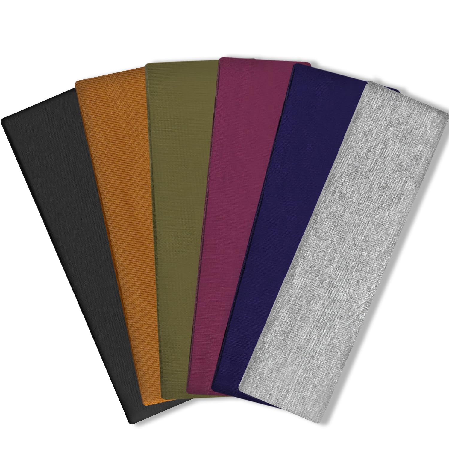  Workout Headbands for Women Non Slip, Premium Stretchy Soft Fabric Head Bands for Women's Hair, Wear for Yoga, Running, Sport, 6 Pack, Black thumbnail