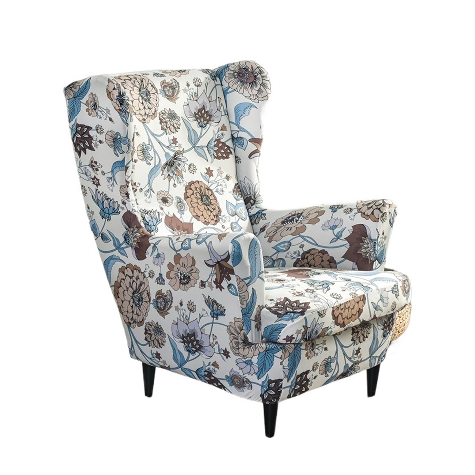 GCYEIDMA Wing Chair Slipcover Wing Chair Cover Stretch Armchair Relax Sofa Slipcovers with Seat Cushion Footstool Covers(A13 wing chair cover)