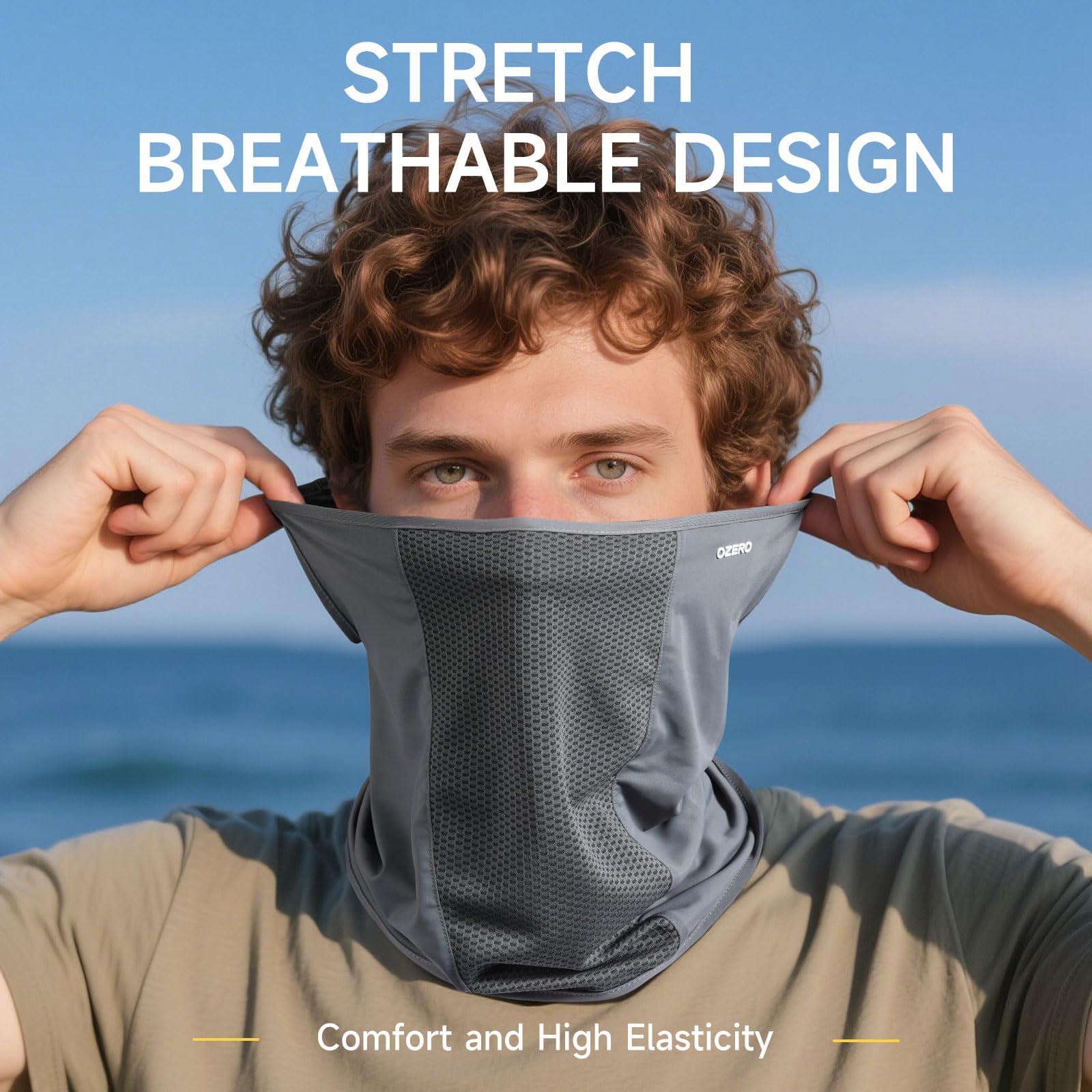 OZERO Máscara facial para el cuello: bufanda de protección solar, transpirable, refrescante, para actividades al aire libre de verano, senderismo, ciclismo