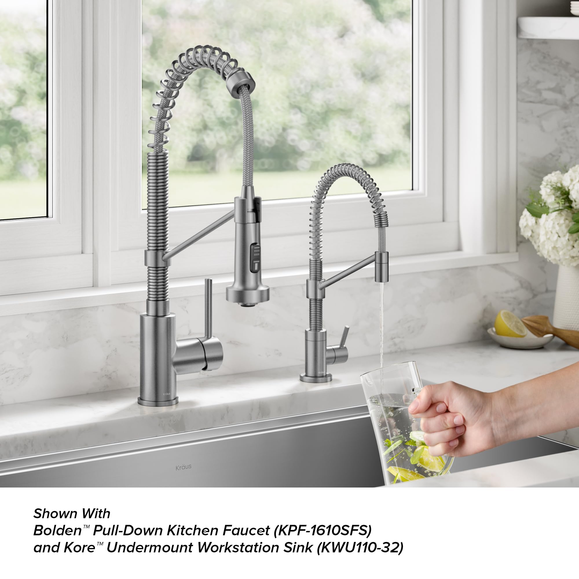 KRAUS Bolden FF-104SFS - Grifo de filtro de agua potable monomando para ósmosis inversa o sistema de filtración de agua en acero inoxidable sin manchas