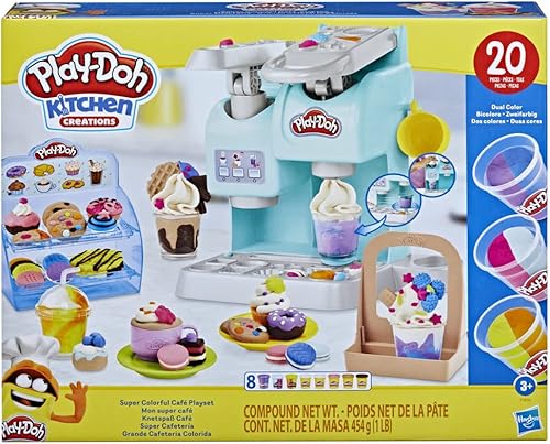 Miniatura 4 de Play-Doh Kitchen Creations - Juguete de café súper colorido con 20 accesorios y 8 ollas, multicolor