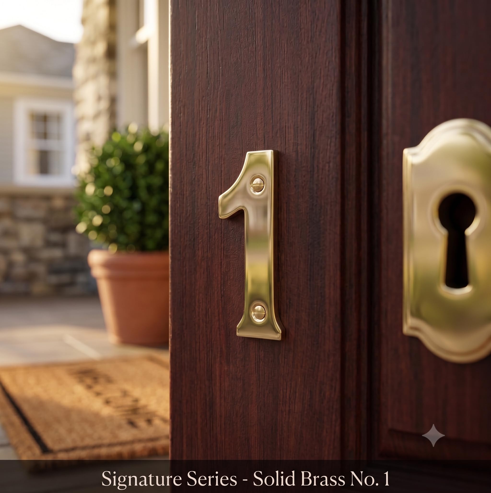 eSplanade 4" Brass House Hotel Door Number 0-9 (1 (one) — Amazon image 2
