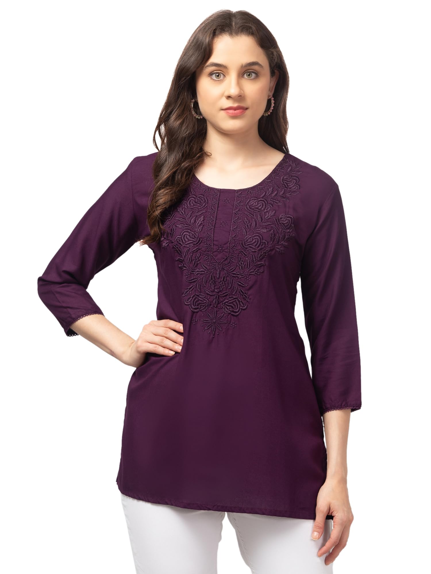 Women’s Short Embroidered Rayon Kurti | Stylish Casual Ethnic Top for Women & Girls | Comfortable Kurti – Sizes XS to XXL-picture-57