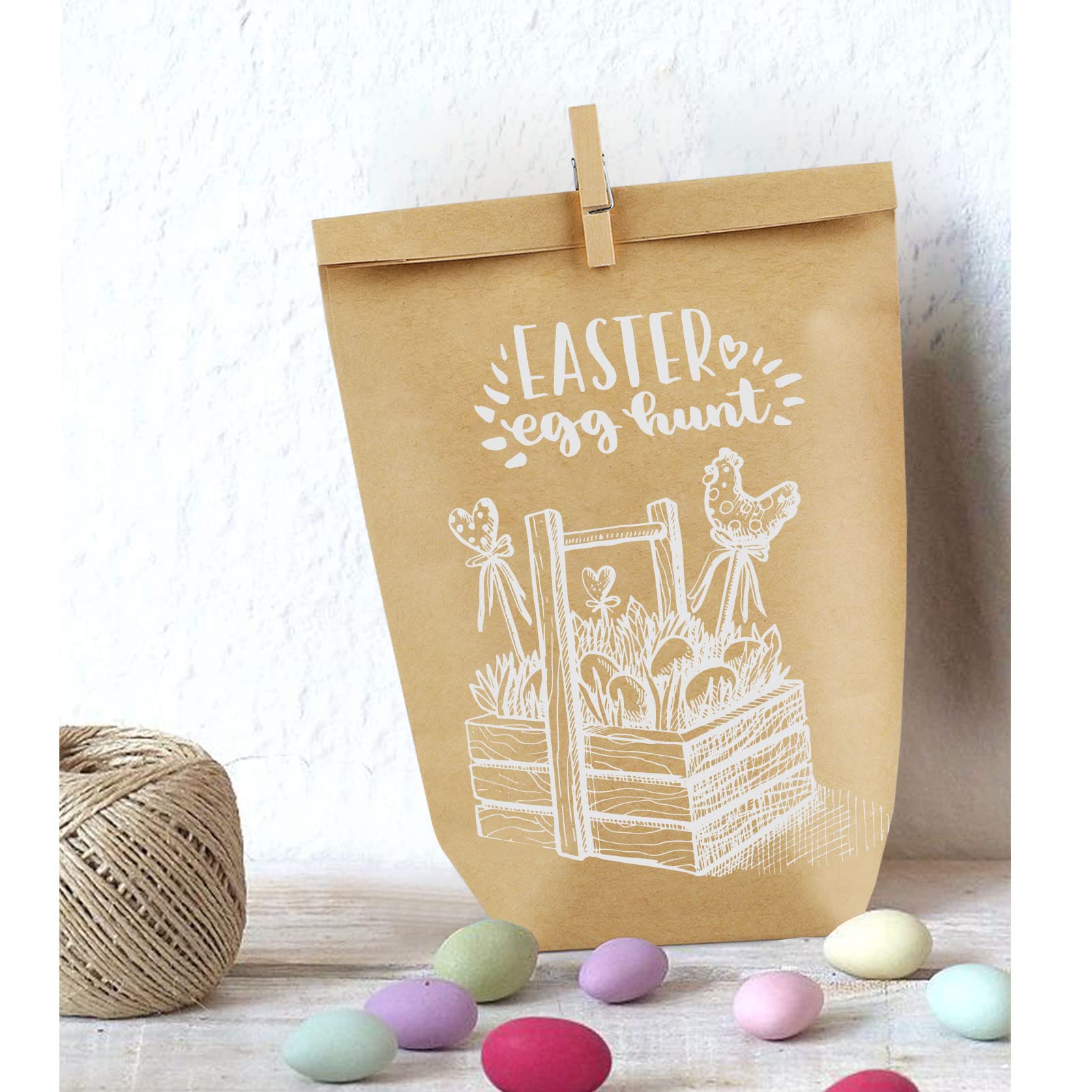 HAGEFOL® Grands Sacs De Pâques à Remplir, Avec 12 Sachets Et