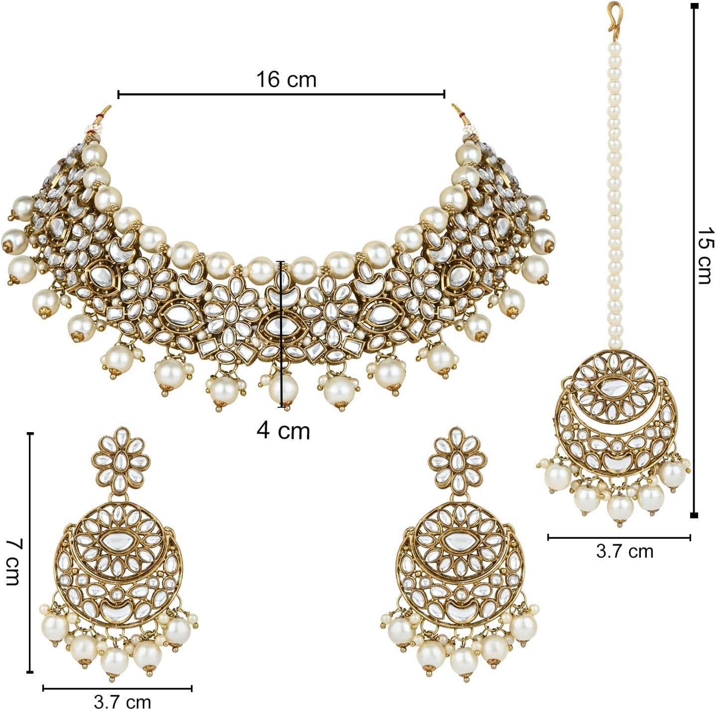 I Jewels Gold Plated Unique Design Multi layer Statement Handmade Choker Necklace Jewellery & Jhumka Earring Set For Women - Image 8